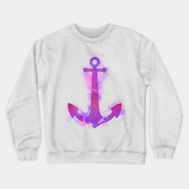 Anchored (Purple) Crewneck Sweatshirt by Not Meow Designs 